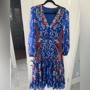 Saloni Devon Dress 1972, silk Georgette dress, size 8 NWT